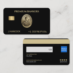 Visita Tarjeta de crédito de oro negro Tarjeta de present