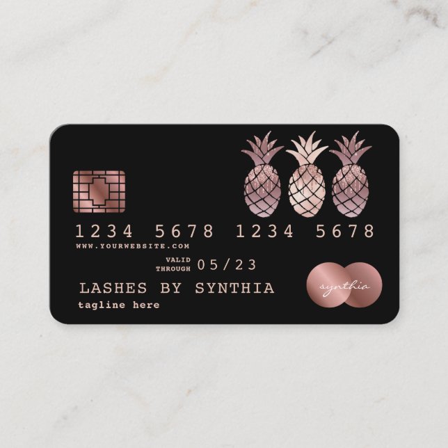 Visita Tarjeta de crédito de piña con estilo Dripping Gol (Anverso)