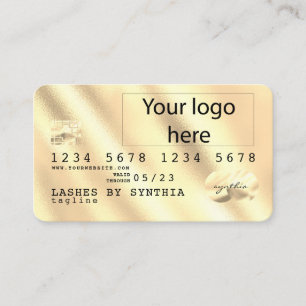Visita Tarjeta de crédito de Relieve metalizado dorado añ