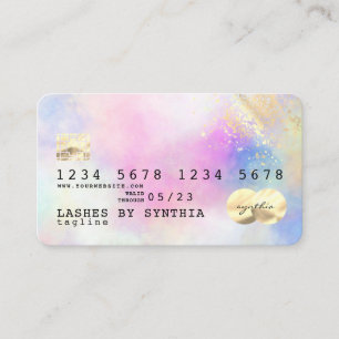 Visita Tarjeta de crédito de salpicadura de oro de color 