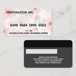 Visita Tarjeta de Crédito   Débito   Flores Rosas Elegant