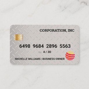 Visita Tarjeta de crédito   Diamond Plate Steel