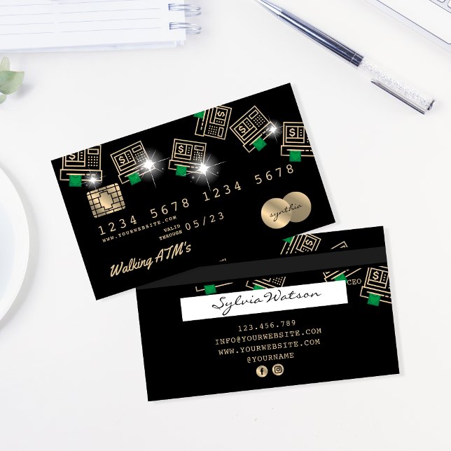 Visita Tarjeta de crédito Dinero de cajero automático con (Subido por el creador)