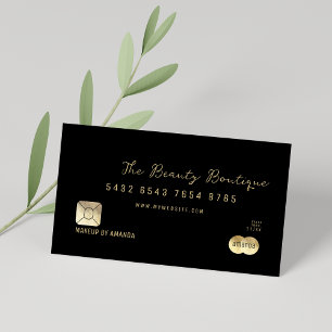 Visita Tarjeta de crédito elegante y simple Black Gold