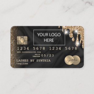 Visita Tarjeta de crédito Estilo añadir tu logo Drip Gold