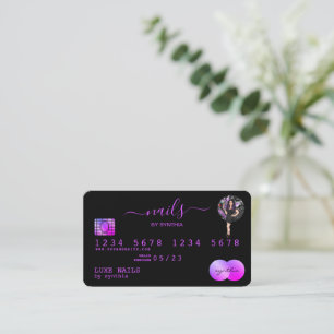 Visita Tarjeta de crédito estilo RPurple de Nails Technic