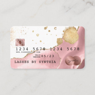 Visita Tarjeta de crédito estilo Rubor Pink Agate Rosa Go