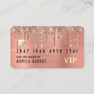 Visita Tarjeta De Crédito Faux Rosa Gold Metalizado Y Pur