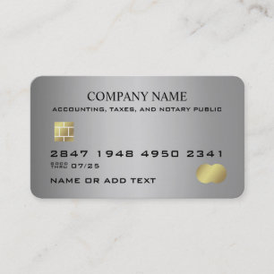 Visita Tarjeta de crédito Gray Faux de Office Profesional