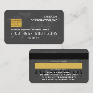 Visita Tarjeta de crédito   Gris   Mapa del mundo