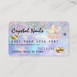 Visita Tarjeta de crédito holográfica Opal Crystal Nail T