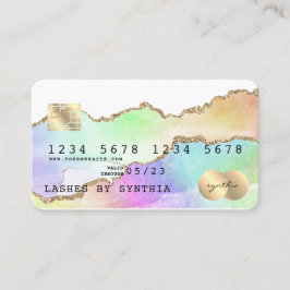 Visita Tarjeta de crédito Holograph Pastel agate unicorn