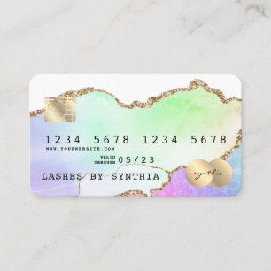 Visita Tarjeta de crédito Holograph Pastel rainbow agus u