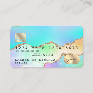 Visita Tarjeta de crédito Holograph Pastel rainbow agus u