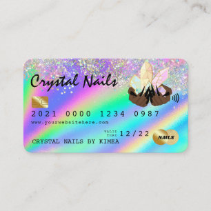 Visita Tarjeta de crédito Holographic Crystal Purpurina 