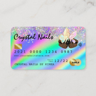 Visita Tarjeta de crédito Holographic Crystal Purpurina N