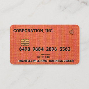 Visita Tarjeta de crédito   Linen Fabric