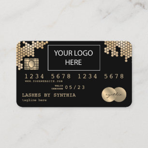 Visita Tarjeta de crédito Logo femenino de honeycomb dora
