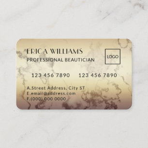 Visita Tarjeta de crédito luce mármol dorado falso