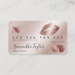 Visita Tarjeta de crédito Makeup Beauty Rosa Gold Eyes