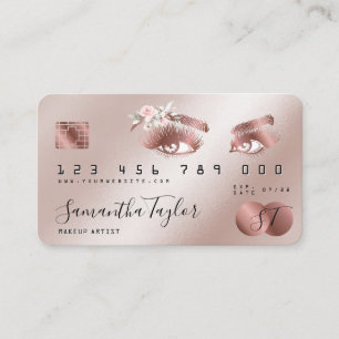Visita Tarjeta de crédito Makeup Beauty Rosa Gold Eyes