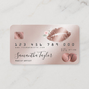 Visita Tarjeta de crédito Makeup Beauty Rosa Gold Eyes