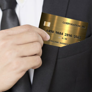Visita Tarjeta de crédito Metálico de oro