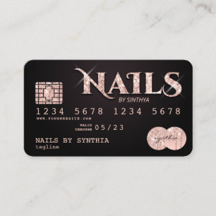Visita Tarjeta de crédito Nails, arte de uñas del técnico