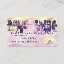 Tarjeta de crédito Oro Floral de unicornio rosa