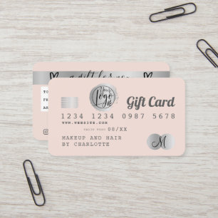 Visita Tarjeta de crédito regalo de Relieve metalizado de