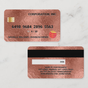 Visita Tarjeta de crédito   Relieve metalizado de oro ros