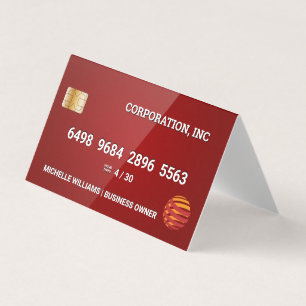 Visita Tarjeta de crédito   Rojo brillante