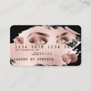Visita Tarjeta de crédito Rosa estilo Gold Splash Long La