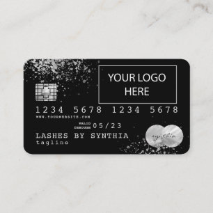 Visita Tarjeta de crédito Splash de Relieve metalizado pl