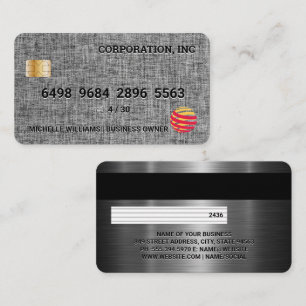 Visita Tarjeta de crédito   Tejido de línea   Metálico