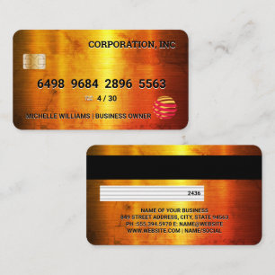 Visita Tarjeta de crédito Textura metálica de oro