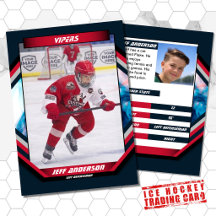 Tarjeta de Cromos de Hockey sobre Hielo en Azul Os