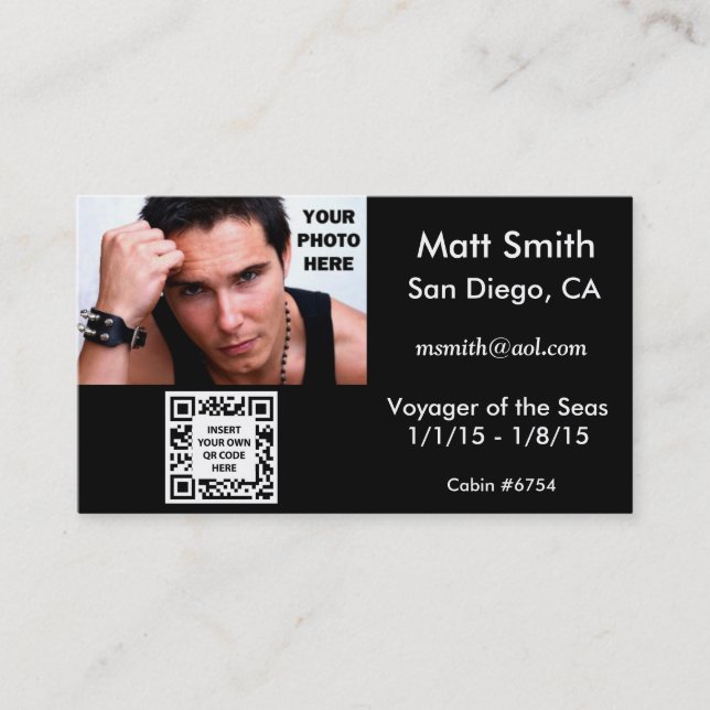 Visita Tarjeta de crucero gay con código QR (Anverso)