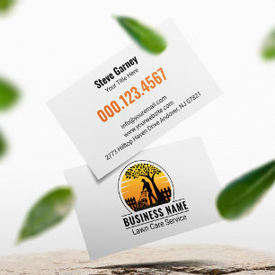 Visita Tarjeta de cuidado de césped para jardinero retro