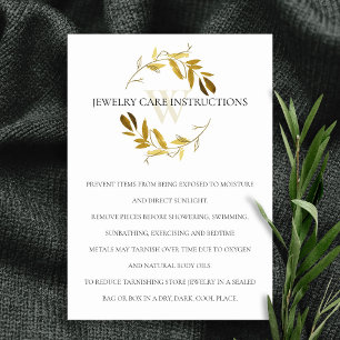 VISITA TARJETA DE CUIDADO DE JEWELRY DE MONOGRAM, ORO AMA