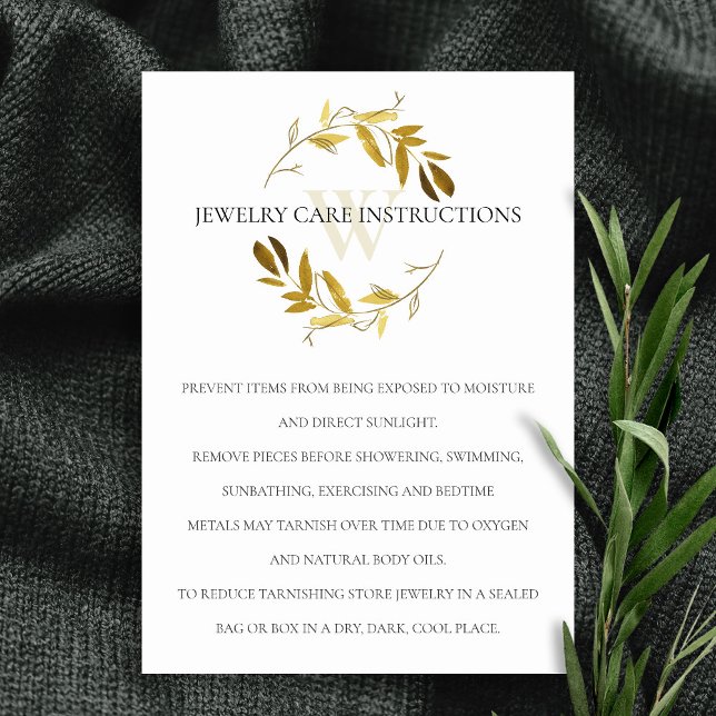 VISITA TARJETA DE CUIDADO DE JEWELRY DE MONOGRAM, ORO AMA (Subido por el creador)