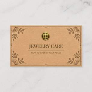 Visita Tarjeta de cuidado de joyería boho de papel kraft