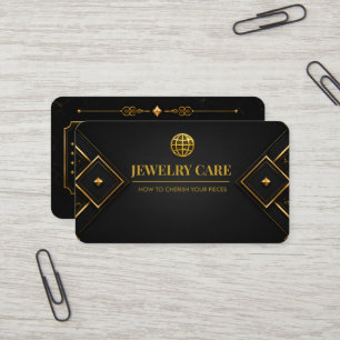 Visita Tarjeta de cuidado de joyería geométrica de oro ne