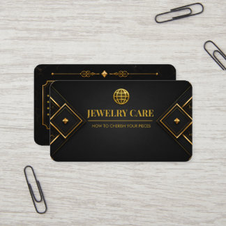 Visita Tarjeta de cuidado de joyería geométrica de oro ne