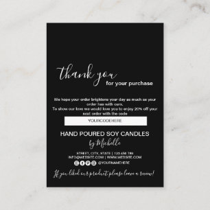 Visita Tarjeta de cuidado de velas Gracias Tarjeta Añadir