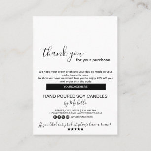 Visita Tarjeta de cuidado de velas Gracias Tarjeta Añadir