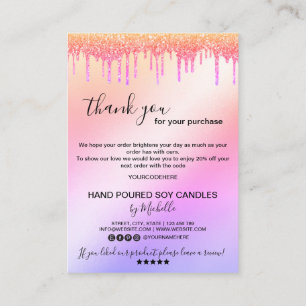 Visita Tarjeta de cuidado de velas Gracias Tarjeta Añadir