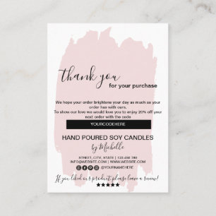 Visita Tarjeta de cuidado de velas Gracias Tarjeta Añadir