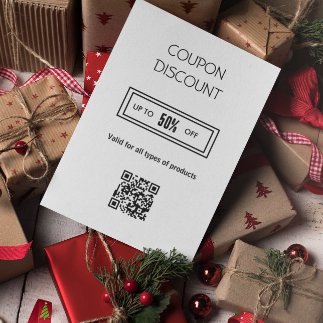 Visita Tarjeta de descuento de código QR minimalista (Subido por el creador)