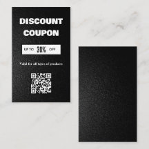 Tarjeta de descuento de código QR minimalista
